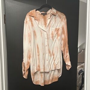 Daytrip Orange and White Button-Down Shirt